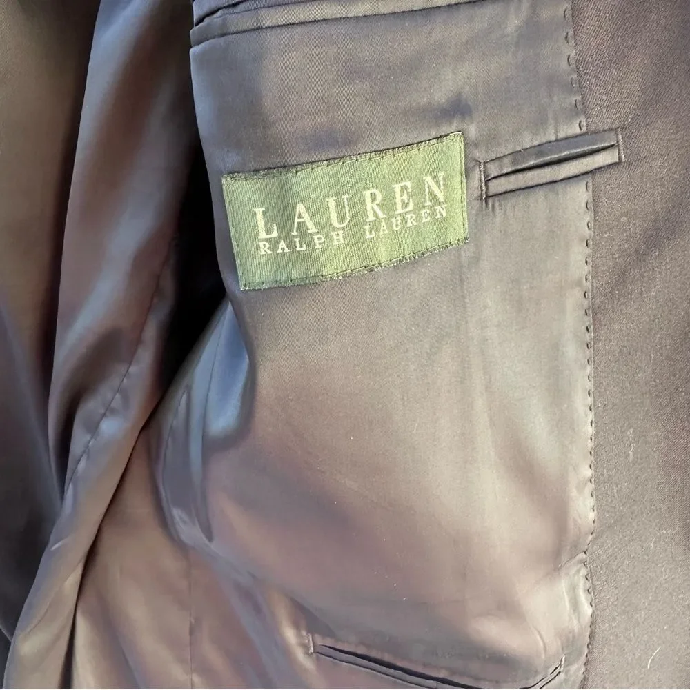 LAUREN RALPH LAUREN‎ Jacket Men 46R Blazer Sport Coat Navy Blue Gold Button Wool